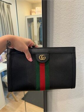 Gucci Black Leather ophidia small